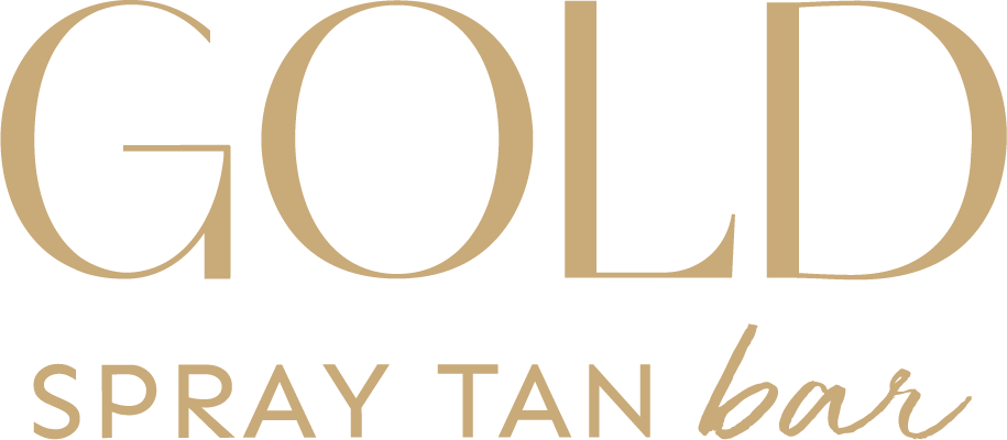 Gold Spray Tan Bar logo in gold lettering.